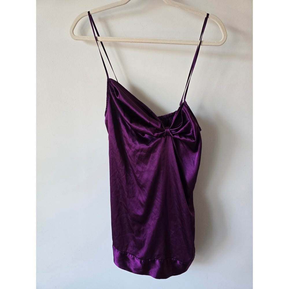 Victoria's Secret Purple Satin Camisole Top Adjustable Straps Medium